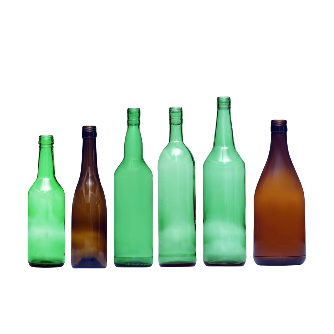 С sake и shochu стеклянные бутылки